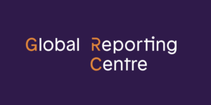 The text: Global Reporting Centre on a purple background